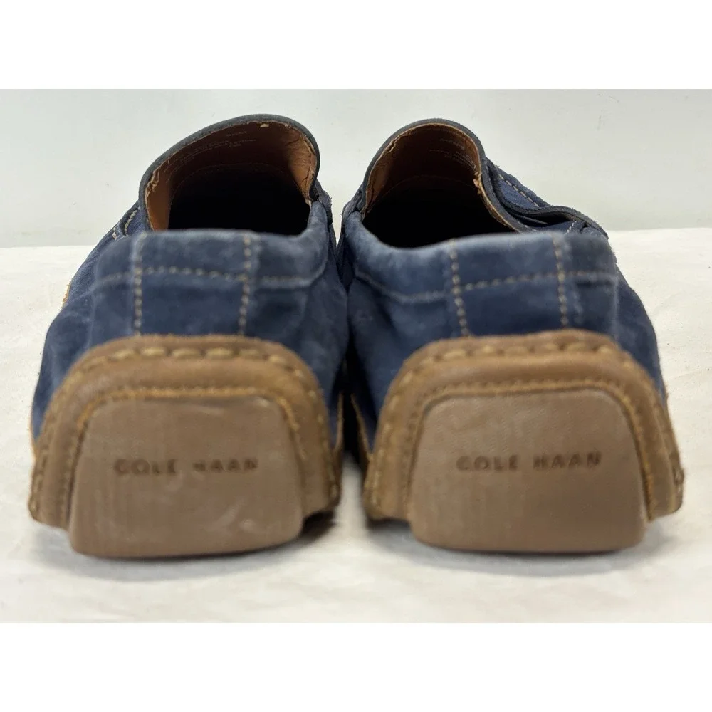 Cole Haan Men's Wyatt Penny Driver Blue Suede Leather Comfort Shoe 9.5 M Loafers
